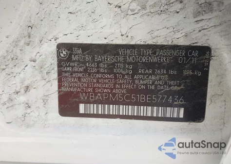 2011 BMW 335 I из США, поврежденный, VIN WBAPM5C51BE577436